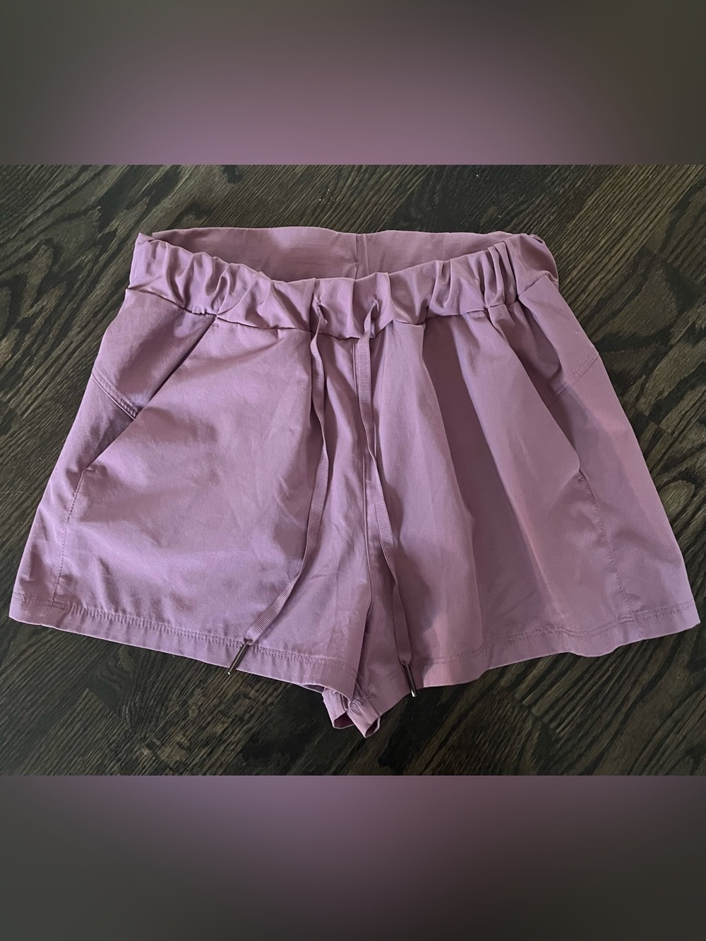Kyodan Lilac Purple Drawstring Elastic Waist Shorts Size S Pockets
